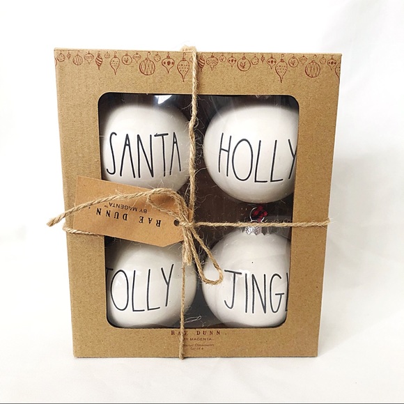 Rae Dunn 2019 Christmas ornaments set of four - Picture 1 of 3